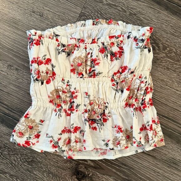 & Other Stories Elasticated Embroidered Bustier Top - Picture 7 of 7